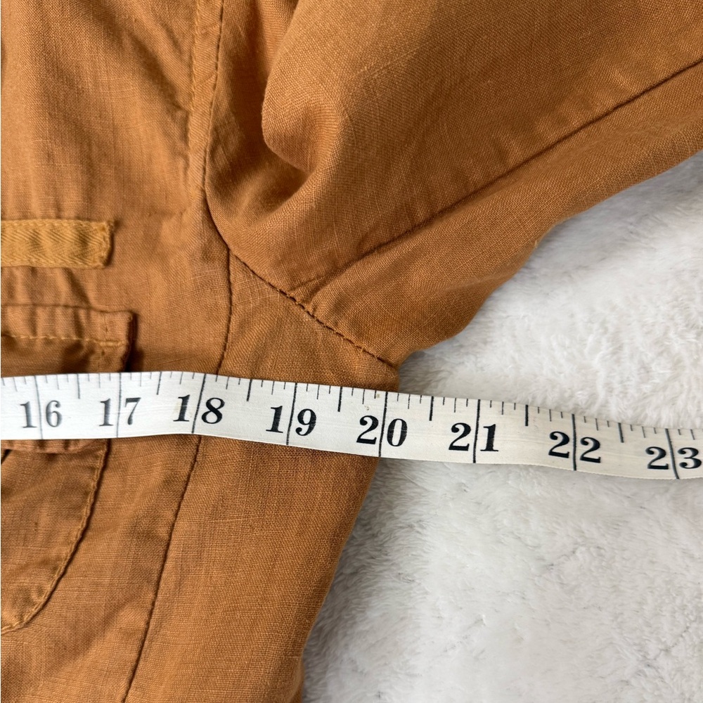 J Crew Natural Linen Vintage Safari Blazer, Pocket Utility Jacket - Picture 9 of 13